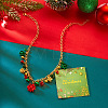 Christmas Theme Alloy Rhinestone and Enamel Pendant Bib Necklaces FS-WGE4CD5-04-1