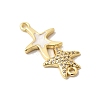 Ocean Brass Micro Pave Clear Cubic Zirconia Starfish Connector Charms KK-A296-27G-2