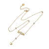 Mother's Day 304 Stainless Steel Crystal Rhinestone Word Mom Pendant Heart Tassel Y Necklaces for Women NJEW-L015-01G-3