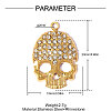 304 Stainless Steel with Crystal Rhinestone Pendants RB-OY001-11G-2