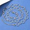 304 Stainless Steel 10MM and 14MM Ring Link Chain Necklaces NJEW-P343-02C-P-1