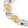 201 Stainless Steel Flat Round Link Chain Bracelets for Women Men BJEW-I316-08A-2