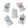 Brass Micro Pave Cubic Zirconia Pendants KK-P290-01P-1