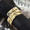 Brass Micro Pave Cubic Zirconia Open Cuff Rings for Women RJEW-R011-10G-01-2