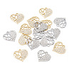 16Pcs 2 Colors Rack Plating Alloy Micro Pave Rhinestone Pendants FIND-TA0010-15-3