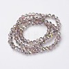 Electroplate Transparent Glass Beads Strands EGLA-A034-T6mm-S-3