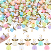 100Pcs Acrylic & ABS Plastic Imitation Pearl Angel Pendants FIND-HY0005-28-1