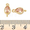 Brass Pave Cubic Zirconia Teardrop Connector Charms KK-P348-09G-04-3