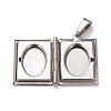 Tarnish Resistant 304 Stainless Steel Locket Pendants STAS-K197-02P-3