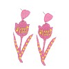 Easter Acrylic Glitter Powder Dangle Stud Earrings FS-WG58748-02-2
