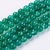 Natural Green Onyx Agate Beads Strands G-G583-6mm-11-1
