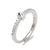 Rack Plating Brass Clear Cubic Zirconia Number 2 Adjustable Rings for Women RJEW-S407-09P-02-1