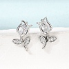 Brass Micro Pave Cubic Zirconia Stud Earrings KK-CBA8324-19P-01-3