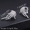 Feather Brass Micro Pave Clear Cubic Zirconia Hoop Earrings FS-WG65436-02-2