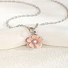 201 Stainless Steel Acrylic Flower Pendant Cable Chain Necklaces for Women WGBABBD-04-1