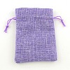 Polyester Imitation Burlap Packing Pouches Drawstring Bags ABAG-R004-14x10cm-08-4