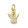 Rack Plating Brass Micro Pave Cubic Zirconia Pendants ZIRC-F142-22G-1
