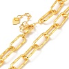 Rack Plating Brass Paperclip Chains Necklace with Tiny Heart Charm for Men Women NJEW-B082-02-1