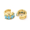 Real 16K Gold Plated Brass Cuff Earrings with Rhinestone for Women EJEW-D065-07G-02-2