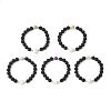 Natural Lava Rock & Lampwork & Mixed Gemstone Round Beads Stretch Bracelets for Women BJEW-JB12788-2