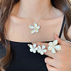 Alloy & Brass Pendant Necklace & Stud Earrings & Ring Sets for Women WG98584-02-2