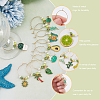 24Pcs 24 Style Summer Green Theme Alloy Enamel Wine Glass Charms AJEW-BC0003-92-4