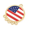 Independence Day Alloy Enamel Flag Chandelier Component Links FIND-E052-01A-G-2