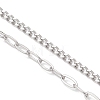 304 Stainless Steel Paperclip Chain Curb Chain Slider Necklace Making AJEW-JB01531-3