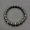 Round Frosted Natural Obsidian Beaded Stretch Bracelets for Women Men MY8494-4-1