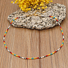 Bohemian Round Glass Seed Beaded Necklaces for Summer Vacation Casual Jewelry JB7910-5