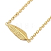 Ion Plating(IP) 304 Stainless Steel Feather Pendant Necklaces & Bracelets & Stud Earrings Sets for Women SJEW-C004-10G-2