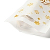 50Pcs Merry Christmas Snowflake Printed Transparent OPP Cellophane Packaging Bags with Die Cut Hole Handles ABAG-C013-02-4