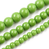 Opaque Solid Color Glass Beads Strands GLAA-T032-P10mm-06-4