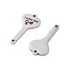 304 Stainless Steel Black & FireBrick Enamel Female I Love You Key Connector Charms STAS-Z078-18P-2