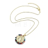 Brass with ABS Beads Pendant Necklaces NJEW-B101-08G-3