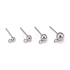 Non-Tarnish 40Pcs 4 Styles 202 Stainless Steel Ball Stud Earring Findings STAS-LS0001-13P-1