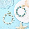 2Pcs 2 Colors Ocean Theme Round Shell Pearl Beads Charm Bracelets BJEW-JB14133-1