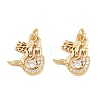 Brass Micro Pave Clear Cubic Zirconia Charms KK-Q085-04B-G-1