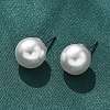 Brass ABS Imitation Pearl Stud Earrings EJEW-B132-01C-P-1