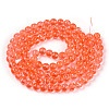 Drawbench Transparent Glass Round Beads Strands X-GLAD-Q012-8mm-08-3