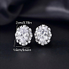 Brass Micro Pave Cubic Zirconia Oval Stud Earrings for Women QP4934-5-2