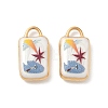 304 Stainless Steel Enamel Pendants STAS-F360-10G-01-1