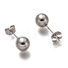 Non-Tarnish 304 Stainless Steel Ball Stud Earrings STAS-H136-07C-P-2