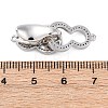 Brass Clear Cubic Zirconia Fold Over Clasps KK-Z078-40P-3