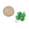 Dyed Natural Malaysia Jade Copper Wire Wrapped Shamrock Pendants PALLOY-JF02972-02-2