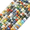 Natural Blue Spot Jasper & Dalmatian Jasper & White Jade Beads Strands G-P575-A30-8x5mm-01-2