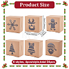24Pcs 6 Styles Christmas Theme Folding Kraft Paper Cardboard Jewelry Gift Boxes CON-BC0007-08-2
