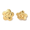 Textured Flower Ion Plating(IP) 304 Stainless Steel Stud Earrings for Women EJEW-L287-030G-2