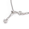 Rhodium Plated 925 Sterling Silver Wheat Chains Necklace for Women STER-I021-02A-P-3