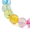 7.5mm Faceted Round Transparent Acrylic Beaded Stretch Bracelets BJEW-JB10249-01-3